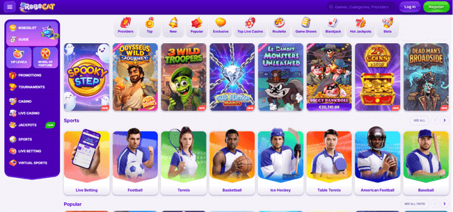 Registro Robocat Casino